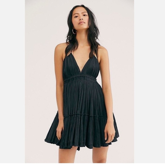 Free People Dresses & Skirts - Free People 100 Degrees Of Shine Black Mini Dress
